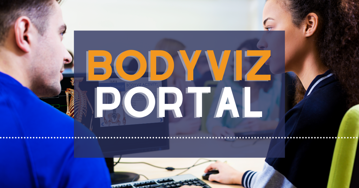 Two students using BodyViz 3D anatomy Portal 