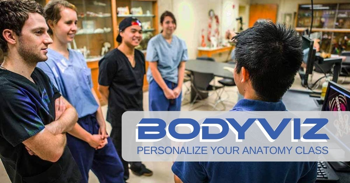 Professor using BodyViz 3D anatomy software in his clas